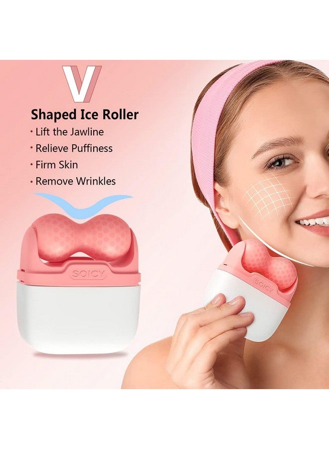 Ice Roller For Face And Eyes - 2 Roller Facial Skin Care Tools Cold Face Ice Roller Massager To Relief Puffiness, Migraine Pain, Wrinkle.