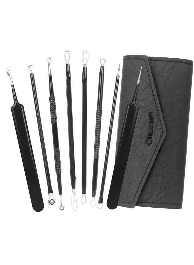 Blackhead Remover Pimple Popper Kit Acne Comedone Extractor Blemish Extraction Popping Tools (Black)