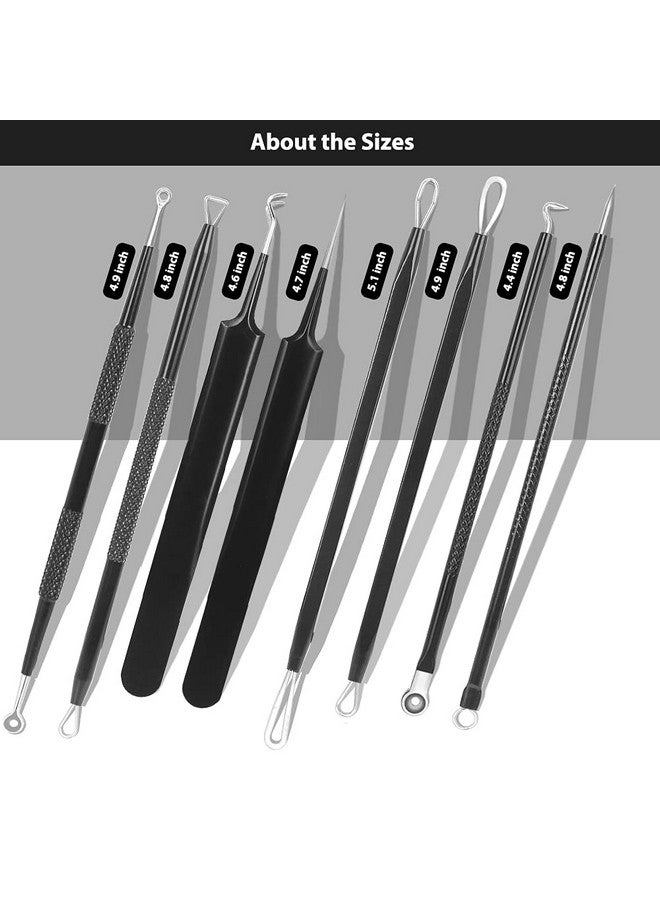 Blackhead Remover Pimple Popper Kit Acne Comedone Extractor Blemish Extraction Popping Tools (Black)