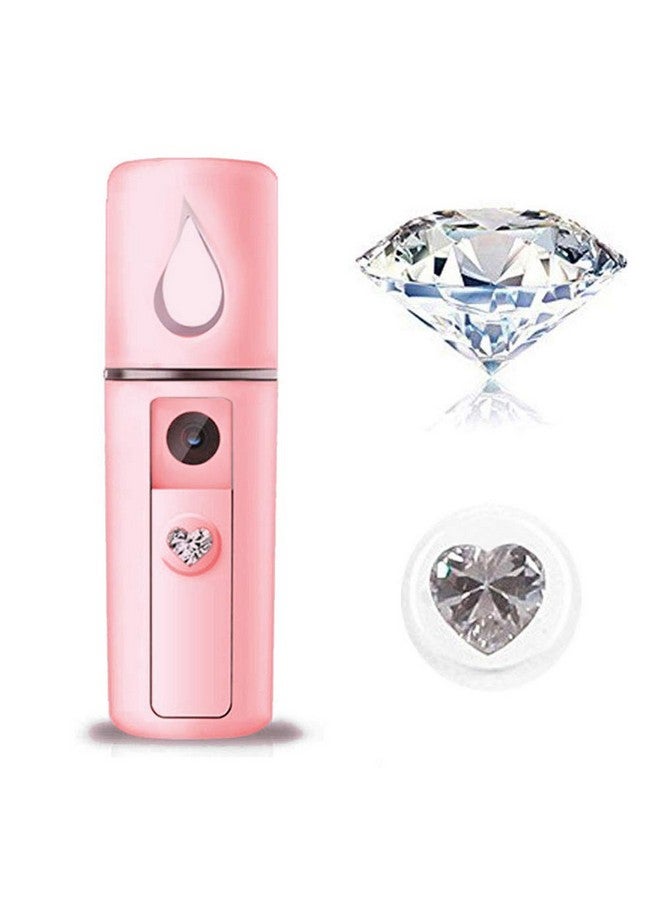 Nano Facial Steamer Mist Spray Eyelash Extensions Cleaning Pores Water Spa Moisturizing Hydrating Face Sprayer Usb Rechargeable Mini Beauty Device (Pink)