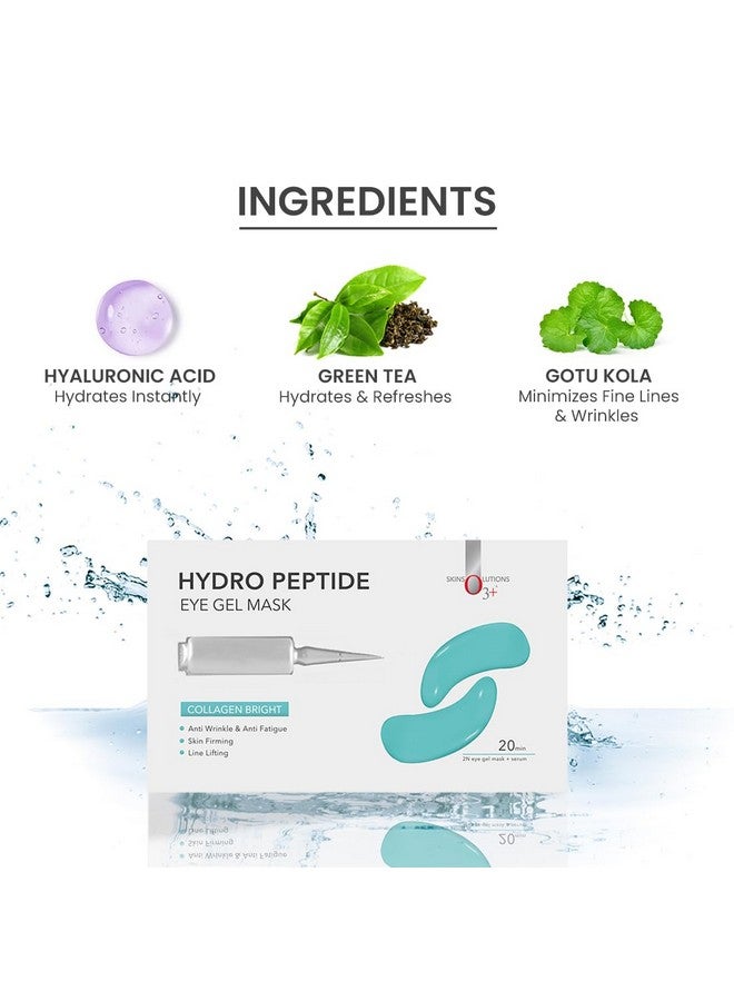 Hydro Peptide Eye Gel Mask | With Collagen & Hyaluronic Acid For Dark Circles 2 Ml (1 Pair Of Eye Gel Mask & Serum)