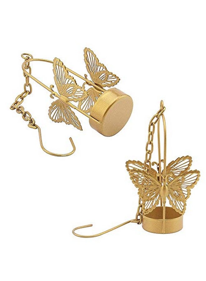Aluminium Hanging Butterfly Tealight Candle Holders Combo Pack (Pack Of 4)