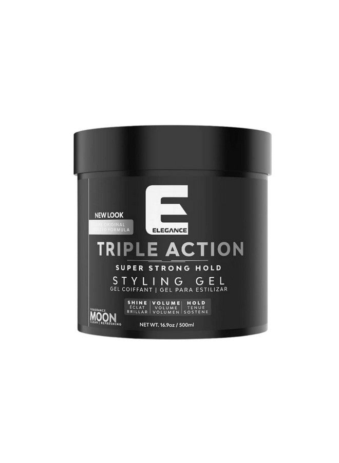 Moon Fragrance Triple Action Hair Gel For Men And Women Super Strong Hold, Extreme Volume, And Long Lasting Shine Flake Free And Refreshing Fragrance All Hair Types, 16.9 Oz