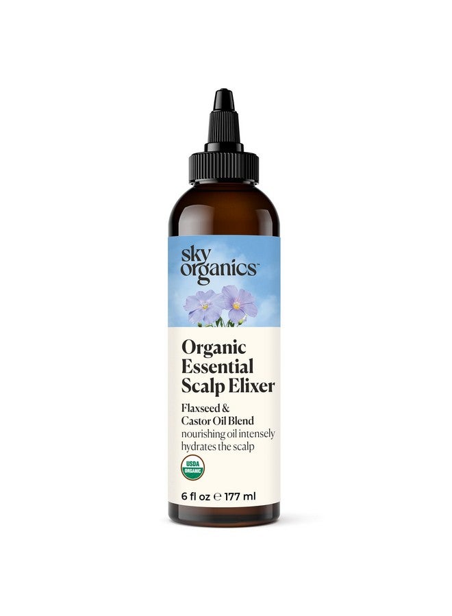 Organic Essential Scalp Elixir For Hair Usda Certified Organic To Hydrate, Soothe & Nourish Scalp, 6 Fl. Oz