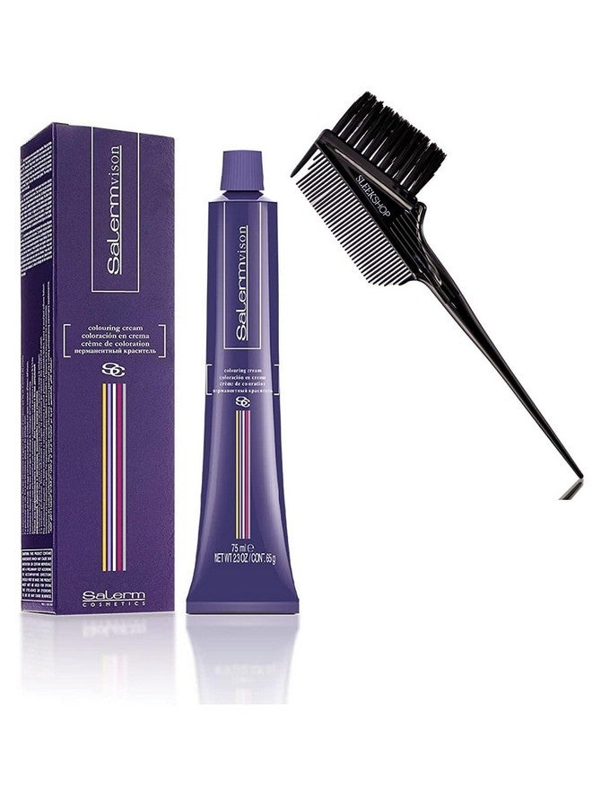 𝐒𝐚𝐥𝐞𝐫M Cosmetics Vision 𝐒𝐚𝐥𝐞𝐫Mvision Permanent Cream Hair Color Dye (W/Sleekshop 3In1 Brush/Comb) Haircolor Creme Gray Coverage In 30 Minutes (50 Light Brown (Cool Cold Naturals))