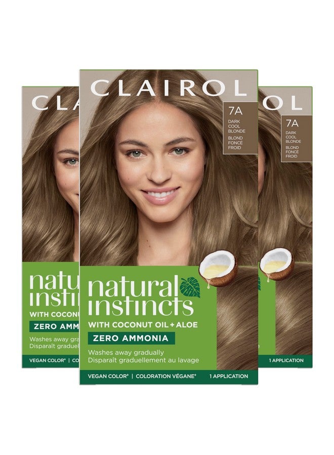 Natural Instincts Demi Permanent Hair Dye, 7A Dark Cool Blonde Hair Color, Pack Of 3