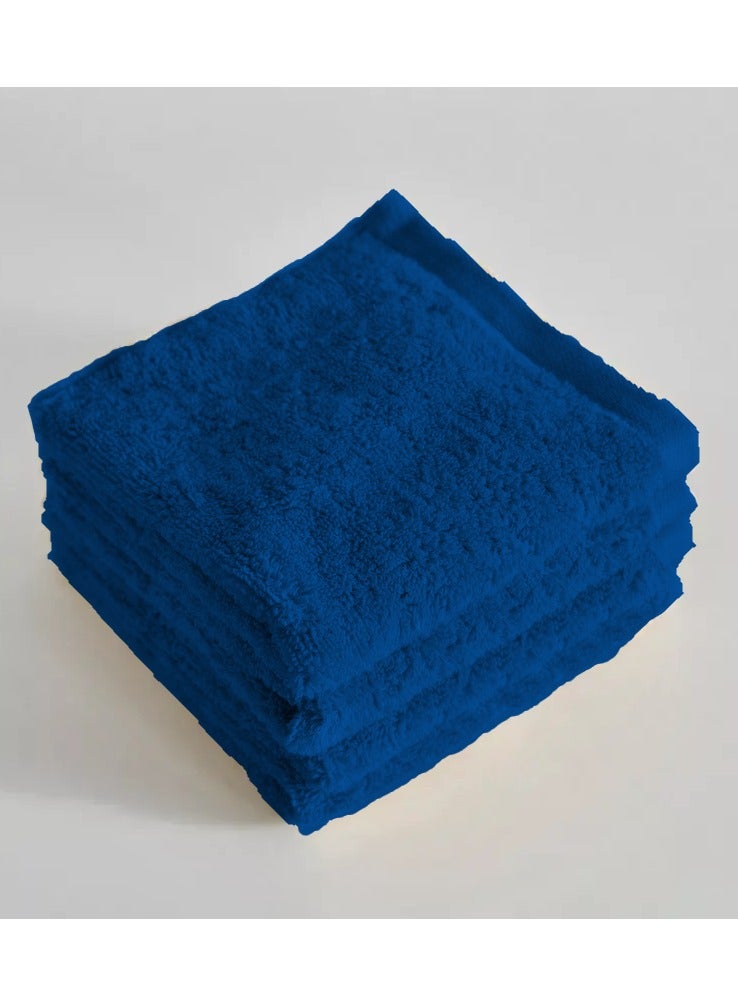 Pack Of 10 - Face Towel - 100% Cotton Small Size (30x30cm) Highly Absorbent And Super Durable, Color Blue