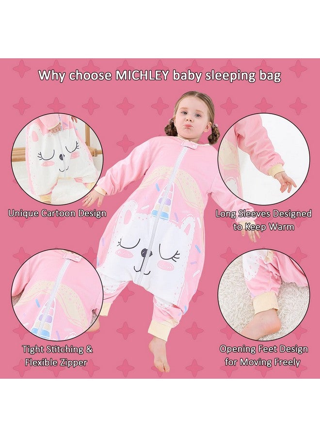 Baby Sleeping Bag Sack Long Sleeve With Feet Winter Swaddle Wearable Blanket For Boys Girls Penguin 5 6Years