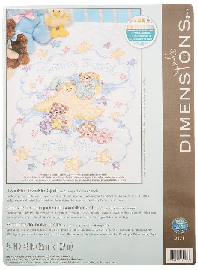 Stamped Cross Stitch Sweet Prayer Diy Baby Quilt Kit 34'' X 43''