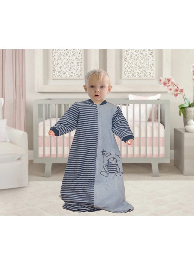 Long Sleeve Toddler Sleep Sack (18 36 Months) Tog 2.0 Cotton Velvet 2T Infant Sleeved Baby Sleeping Bag Wearable Blanket With Arms Warm 4 Seasons Kids Sleeper