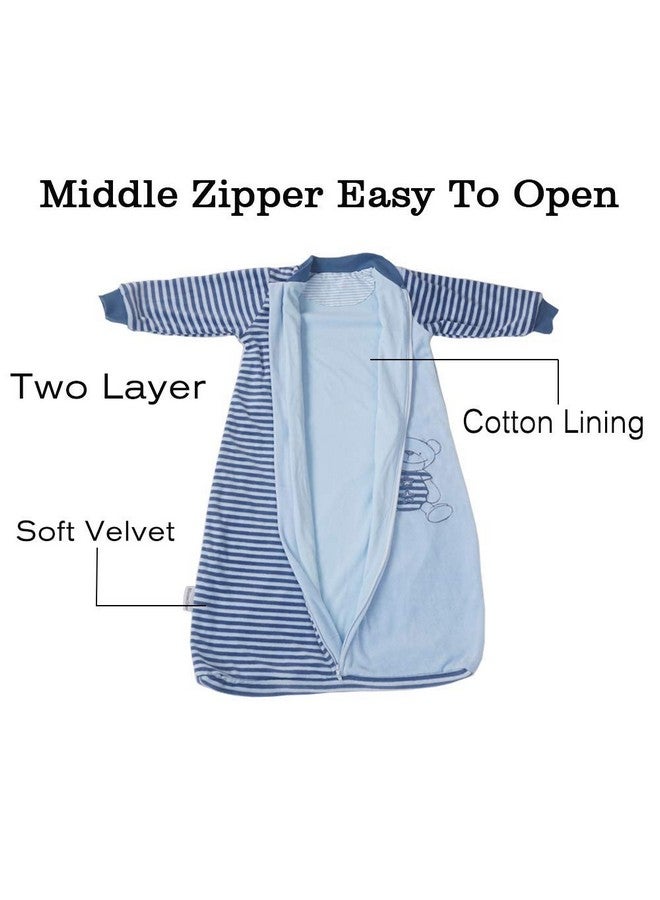 Long Sleeve Toddler Sleep Sack (18 36 Months) Tog 2.0 Cotton Velvet 2T Infant Sleeved Baby Sleeping Bag Wearable Blanket With Arms Warm 4 Seasons Kids Sleeper