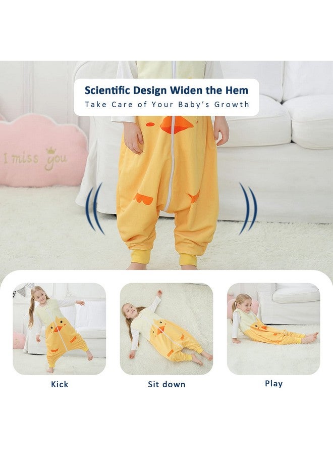 Baby Unisex Sleeveless Sleeping Bag With Feet Autumn Winter Sleeping Sack Polyester Wearable Blankets For Toddler Duck 1 3T