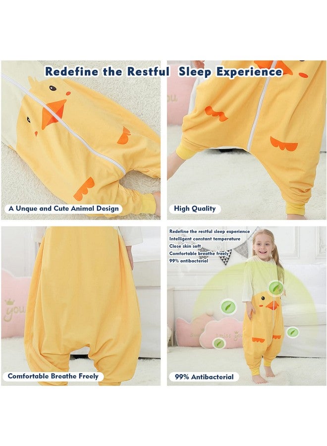 Baby Unisex Sleeveless Sleeping Bag With Feet Autumn Winter Sleeping Sack Polyester Wearable Blankets For Toddler Duck 1 3T