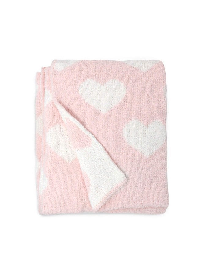 Pink Hearts Chenille Soft Baby Blanket Reversible Premium Cozy Fabric For Best Comfort For Infant,Toddler,Newborn,Nursery,Girl,Throw,Crib,Stroller,Gift, Pink Hearts 40X30