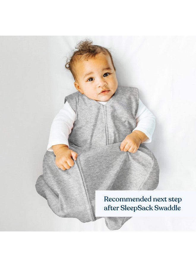 Sleepsack, 100% Cotton Wearable Blanket, Swaddle Transition Sleeping Bag, Tog 0.5, Heather Grey, Small