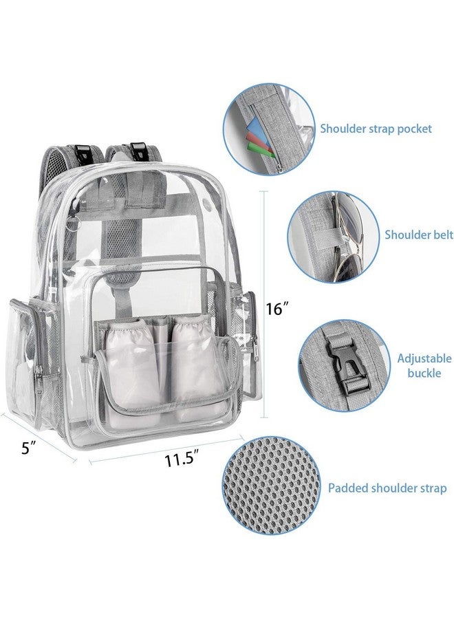 Diaper Bag Backpack Clear Baby Bag Heavy Duty Transparent Backpack For Girls Boys Multifunction Large Travel Backpack Maternity Baby Changing Bags For Mom With Stroller Straps Grey