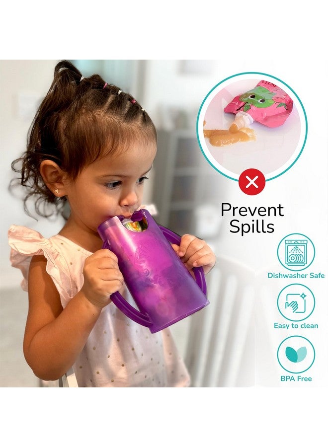 Lipping Holder For Food Pouches & Juice Boxes Universal Multipurpose Design Prevent Messes & Support Self Feeding Curved Handles For Easy Grasping Food Safe Blue (Blue)