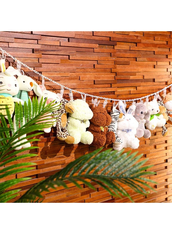 2 Pieces Stuffed Animals Storage Chain Organizer With 40 Plastic Clips 79