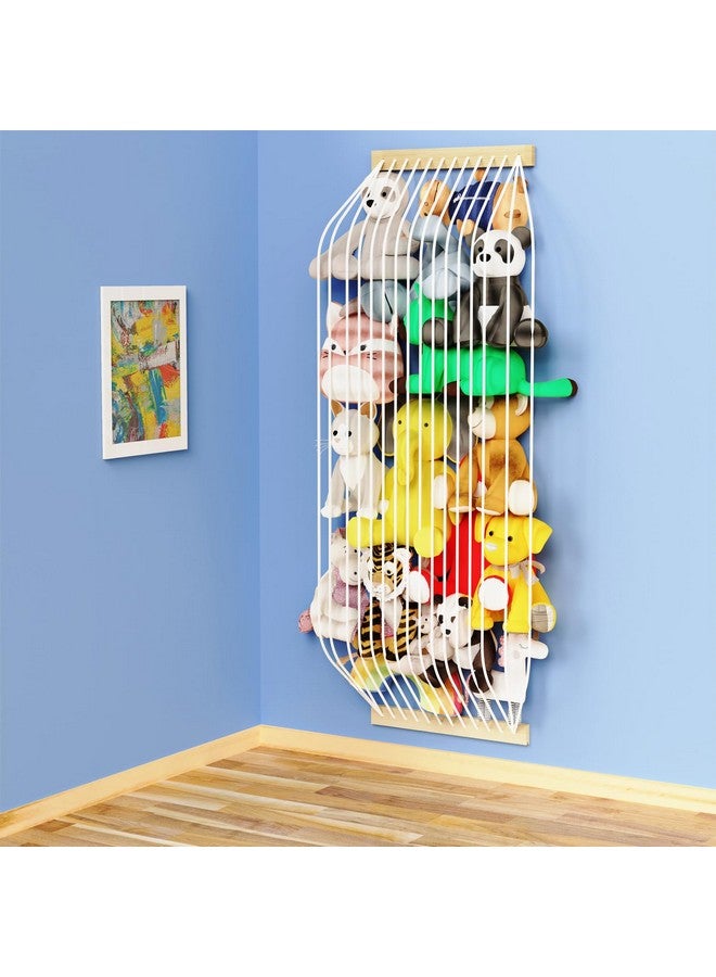 Stuffed Animal Storage Hammock Wooden Plush Toy Organizer For Kids Room Décor Playroom Nursury Plush Toys Storage Caddy Decoration Wall Hanging Stuffed Animal Net Or Hammock Corner