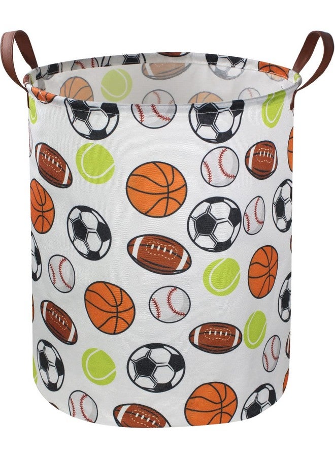 Kids Laundry Basket Basketball Laundry Hamper Collapsible Baby Storage Baskets For Boys Room Decor Nursery Hamper Bedroom Toy Organizer (Ball) …