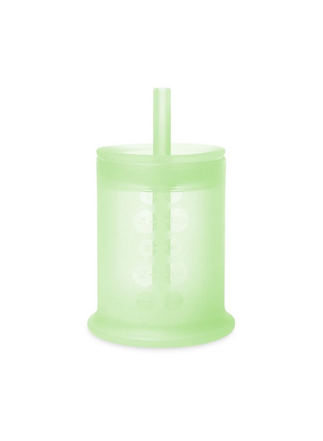 Silicone Training Cup With Straw Lid Babies Water Drinking Cup 6+ Mo Infant To 12 18 Months Toddler Sippy Cup For Kids & Smoothie Cup Baby Led Weaning (Kiwi 5 Oz)