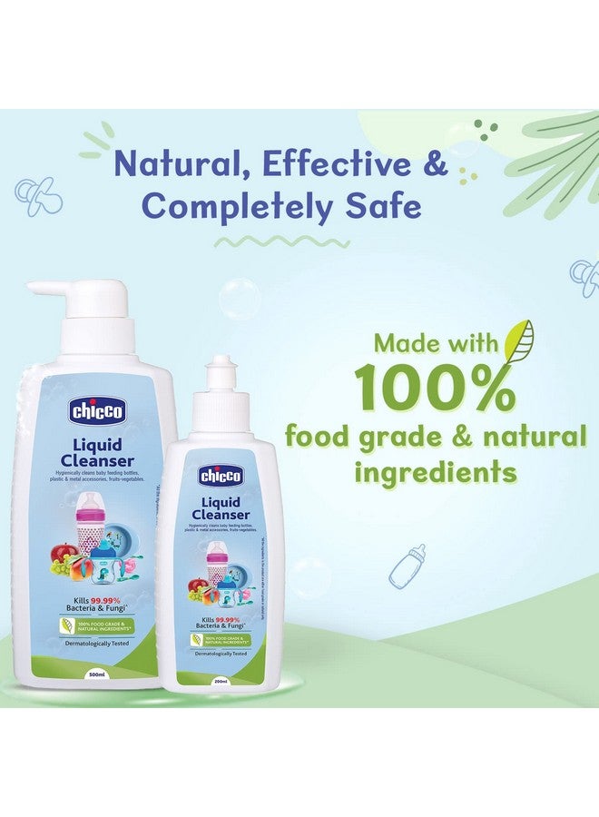 Liquid Cleanser, 500Ml | Wash For Feeding Bottle, Accessories, Fruits & Vegetables | 100% Food Grade & Natural Ingredients | Kills 99.99% Bacteria & Fungi | Baby Safe, Dermatologically Tested