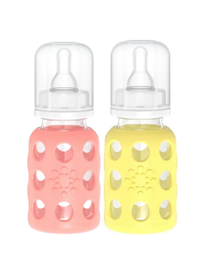 4Oz Glass Baby Bottle 2Pk Banana/Cantaloupe