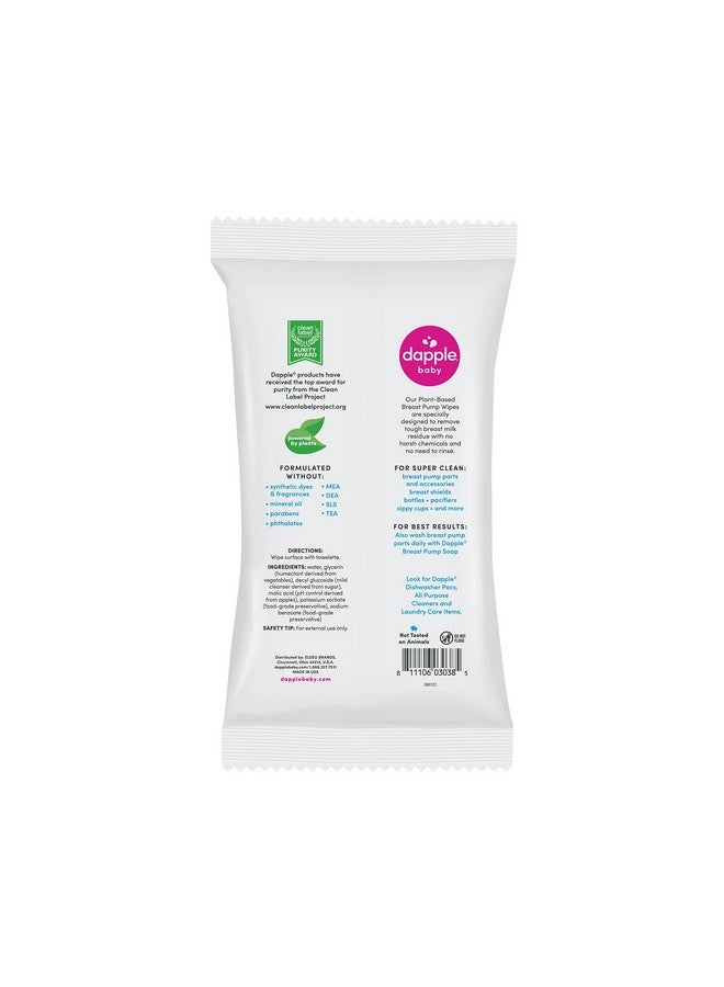 Breast Pump Wipes By Dapple Baby 25 Count (Pack Of 3) Fragrance Free Plant Based & Hypoallergenic Breast Pump Wipes Removes Milk Residue Leaves No Taste Convenient Wipes Pouch