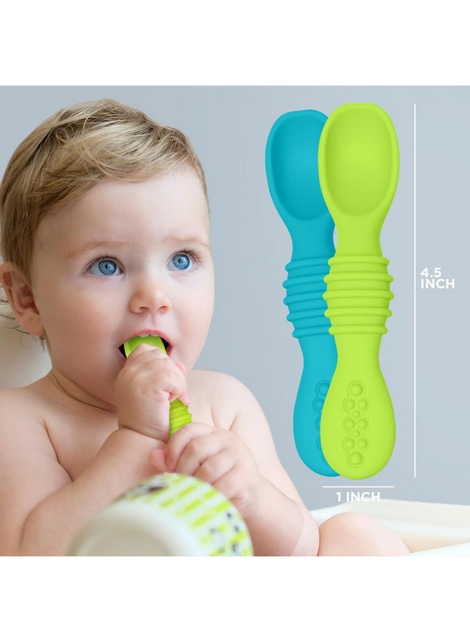 Silicone Baby Spoon Baby Led Weaning First Stage Baby Spoons Baby Feeding Spoon Set Gum Friendly Bpa Lead Phthalate & Plastic Free Baby Self Feeding Utensils For Infant & Toddler Great Gift Set