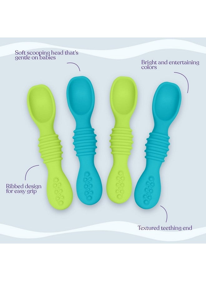 Silicone Baby Spoon Baby Led Weaning First Stage Baby Spoons Baby Feeding Spoon Set Gum Friendly Bpa Lead Phthalate & Plastic Free Baby Self Feeding Utensils For Infant & Toddler Great Gift Set