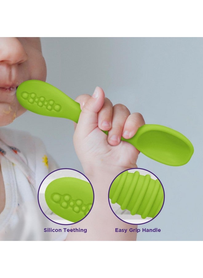 Silicone Baby Spoon Baby Led Weaning First Stage Baby Spoons Baby Feeding Spoon Set Gum Friendly Bpa Lead Phthalate & Plastic Free Baby Self Feeding Utensils For Infant & Toddler Great Gift Set