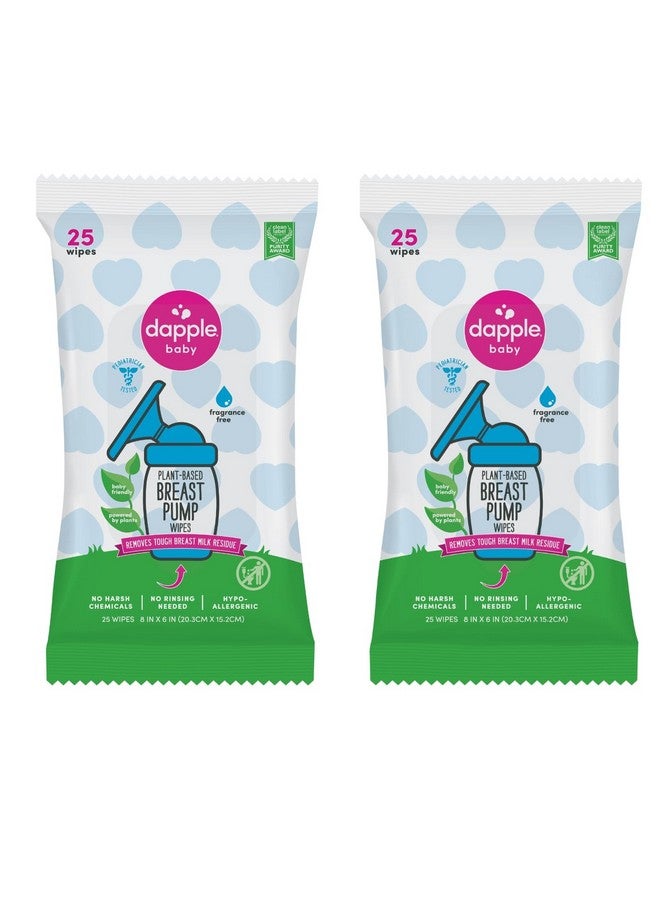 Baby Breast Pump Cleaner Wipes Fragrance Free 25 Count (Pack Of 2) Travel Breast Pump Cleaning Wipes Made In The Usa