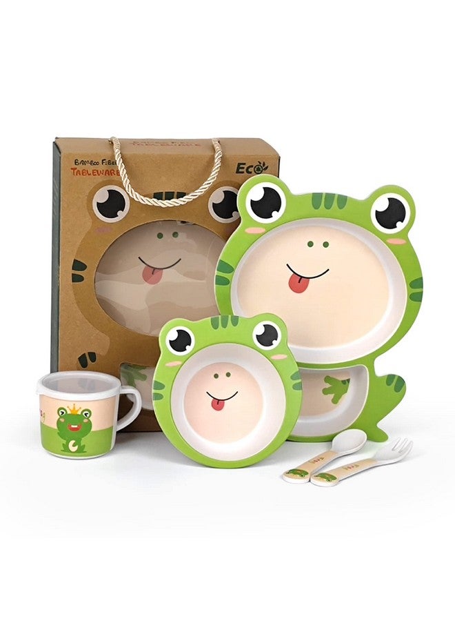 Kids Plates And Bowls Sets Toddler Frog Plate And Bowl Kids Dinnerware Set Baby Toddler Plate Kids Selffeeding Plate Bamboo Dinnerware Set Bowl Cup Spoon