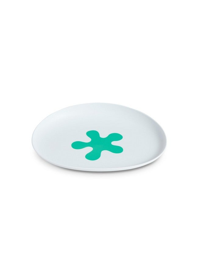 Baby And Toddler Plate Non Slip Base Ergonomic Toddler Dishes For Self Feeding 1 3 Year Olds Dishwasher Safe Bpa Free (White & Aqua)