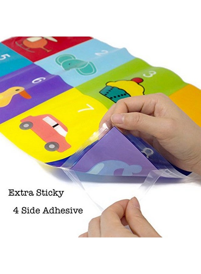 80 Disposable Placemats Table Topper Extra Sticky (4 Sides) Adhesive Peel And Stick Strip Disposable Mats For Kids Toddlers Baby Children 18 Inch X 12 Inch Kids Safe (Animal)