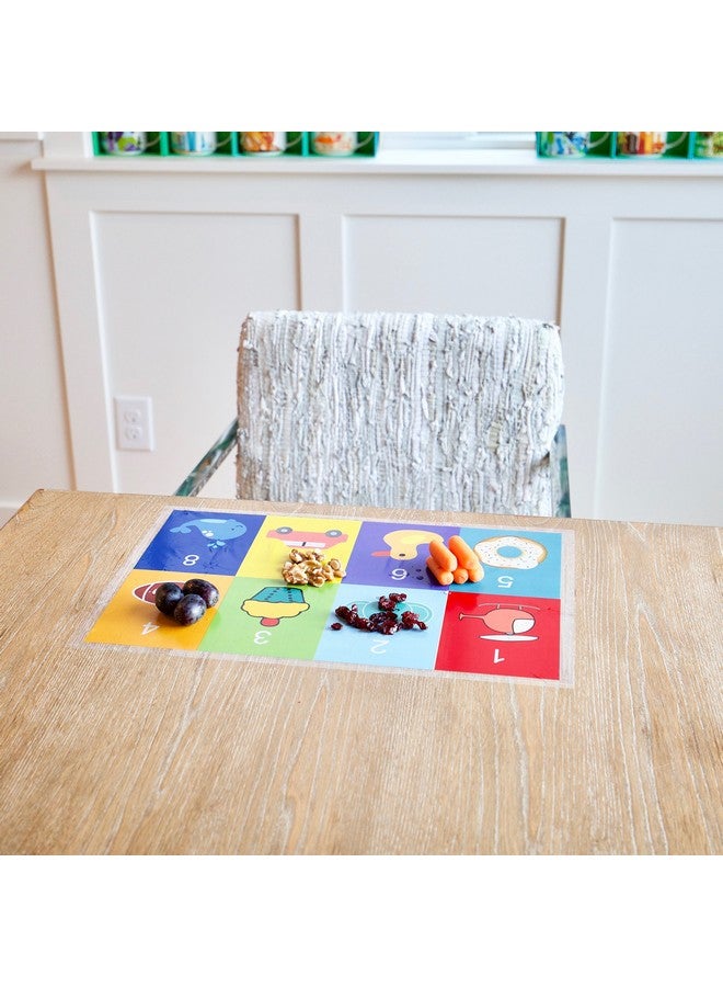 80 Disposable Placemats Table Topper Extra Sticky (4 Sides) Adhesive Peel And Stick Strip Disposable Mats For Kids Toddlers Baby Children 18 Inch X 12 Inch Kids Safe (Animal)