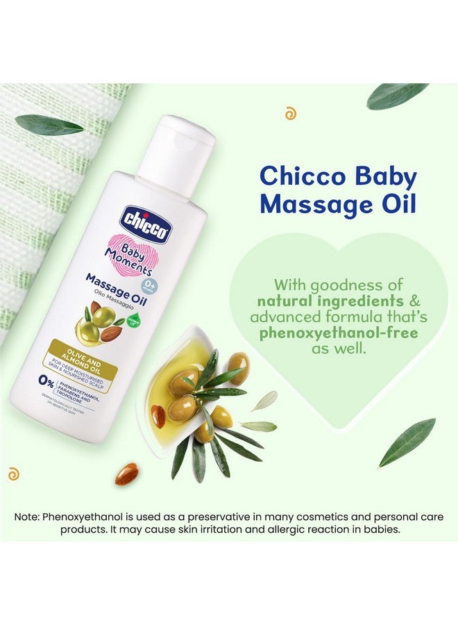 Baby Moments Massage Oil, Olive And Almond Oil, 300Ml | Non-Sticky Formula | Natural Ingredients For Moisturised Skin, Nourished Hair & Scalp | Parabens & Phenoxyethanol Free