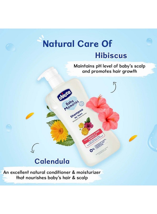 Baby Moments Shampoo For Babies With Calendula & Hibiscus, 500 Ml| No Tears Formula|For Soft & Smooth Hair|Dermatologically Tested|Parabens & Phenoxyethanol Free