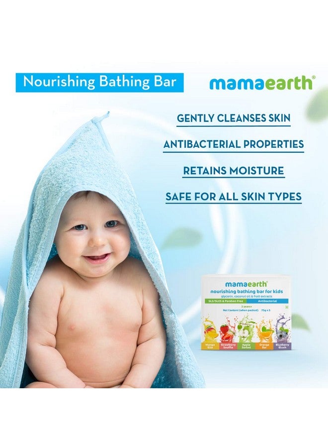 Fruit Based Nourishing Clear Bathing Bar Baby Soap With Glycerine, For Kids - 75G X 5, White, One Size