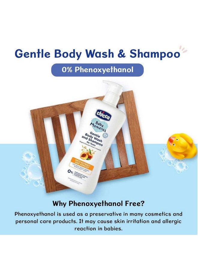 Baby Moments Gentle Bodywash & Shampoo With Oats Extracts & Apricot, 500Ml |Head-To-Toe | No Tears Formula | Moisturized Skin & Hair | Dermatologically Tested | Parabens & Phenoxyethanol Free