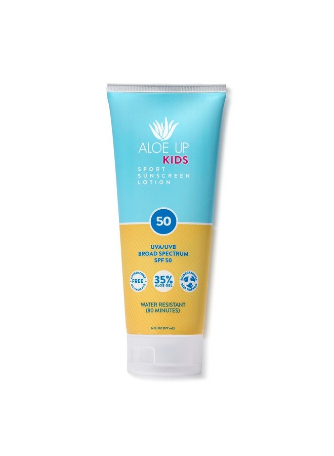 Kids Sport Sunscreen Lotion Spf 50 Broad Spectrum Sheer Face And Body Sunscreen Protector For Sensitive Skin With Aloe Vera Gel Dries Fast Reef Safe Fragrancefree 6 Oz