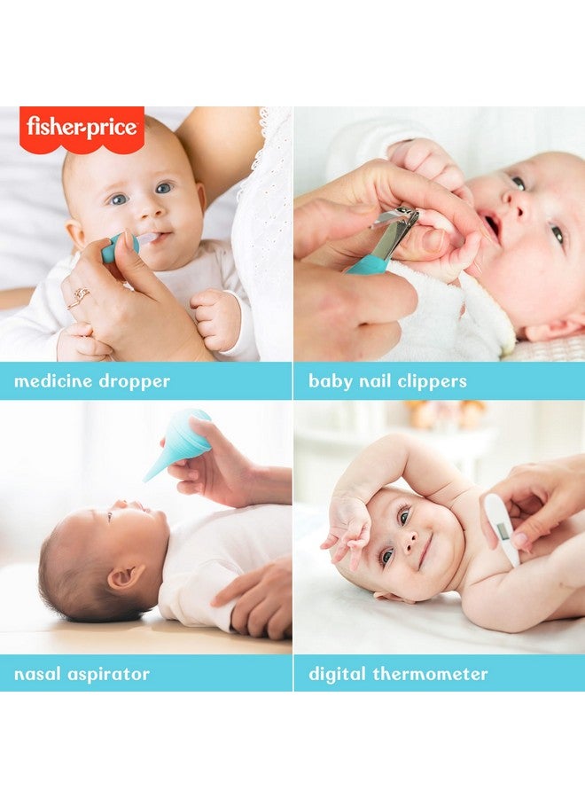 Fisher-Price 6-Piece Baby Healthcare Kit, Newborn Essentials, Baby Gift Set, Includes Medicine Dispensers, Aspirator, Baby Nail Clippers, Baby Thermometer