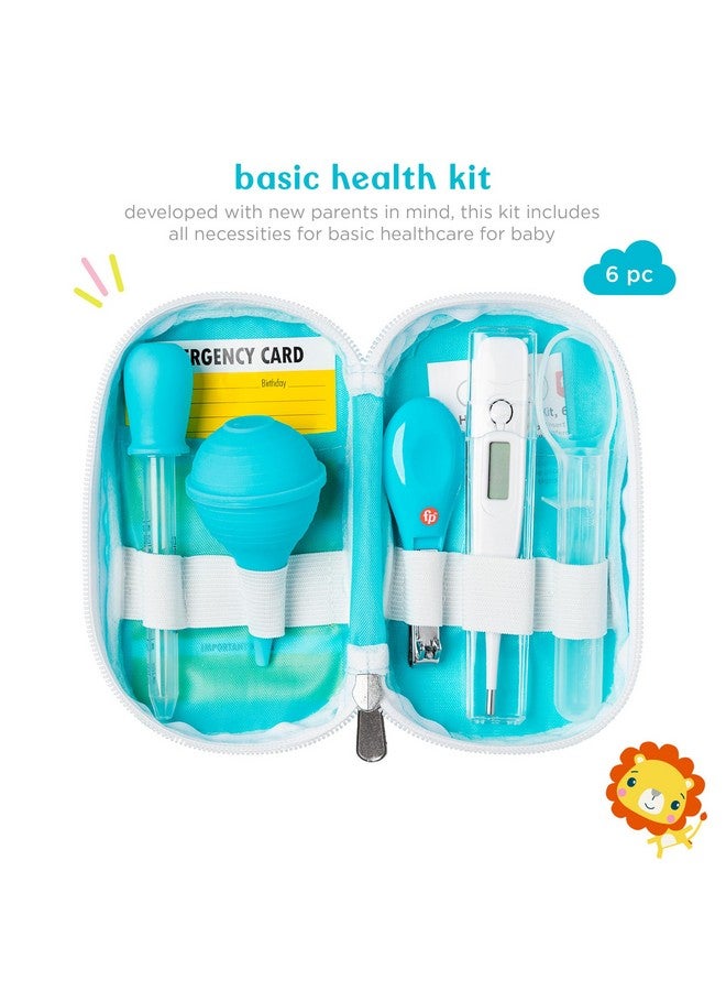 Fisher-Price 6-Piece Baby Healthcare Kit, Newborn Essentials, Baby Gift Set, Includes Medicine Dispensers, Aspirator, Baby Nail Clippers, Baby Thermometer