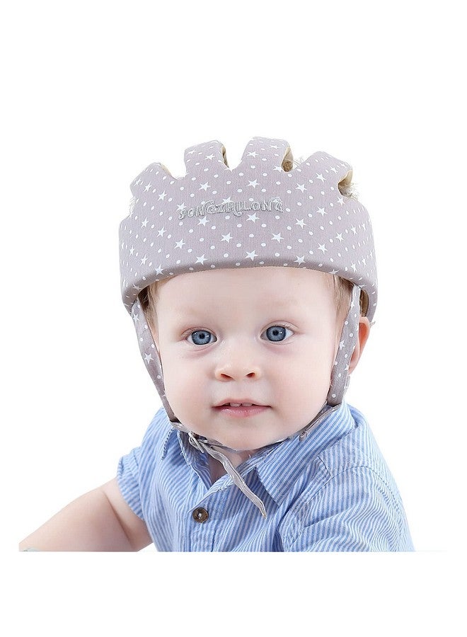 Baby Adjustable Helmet Kid Soft Cushion Harnesses Cap Toddler Infant Hat When Learning To Crawl Walk Play (Star Grey)