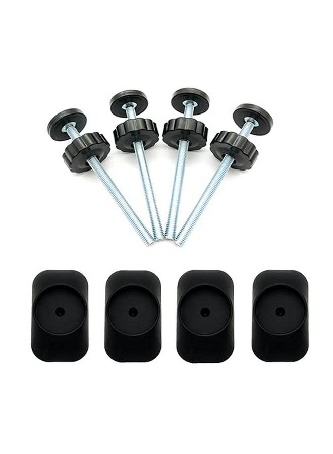 Baby Gate Extender Extention 4 Pack Baby And Pet Safety Stair Gate Threaded Spindle Rods Replacement Parts Bundle With Wall Protector (Round Black 4 Pack)