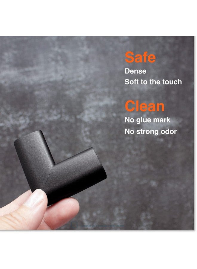 Slim Fit Corner Protector For Baby Proofing (8 Small Corners) Soft Rubber Foam Furniture Corner Bumper Guards 3M Adhesive Pre Taped Onyx Black