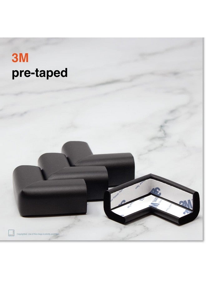 Slim Fit Corner Protector For Baby Proofing (8 Small Corners) Soft Rubber Foam Furniture Corner Bumper Guards 3M Adhesive Pre Taped Onyx Black