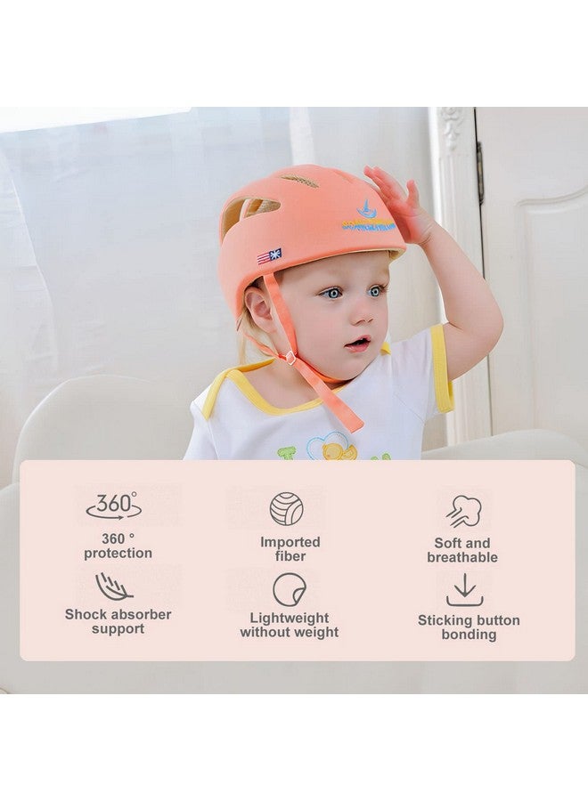 Baby Adjustable Helmet Kid Soft Cushion Harnesses Cap Toddler Infant Hat When Learning To Crawl Walk Play (Orange)