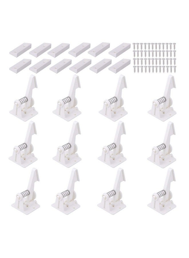 12 Pack Cabinet Locks Child Safety Latches Vmaisi Baby Proofing Cabinets Drawer Lock With Adhesive Easy Installation No Drilling Or Extra Screws (White)