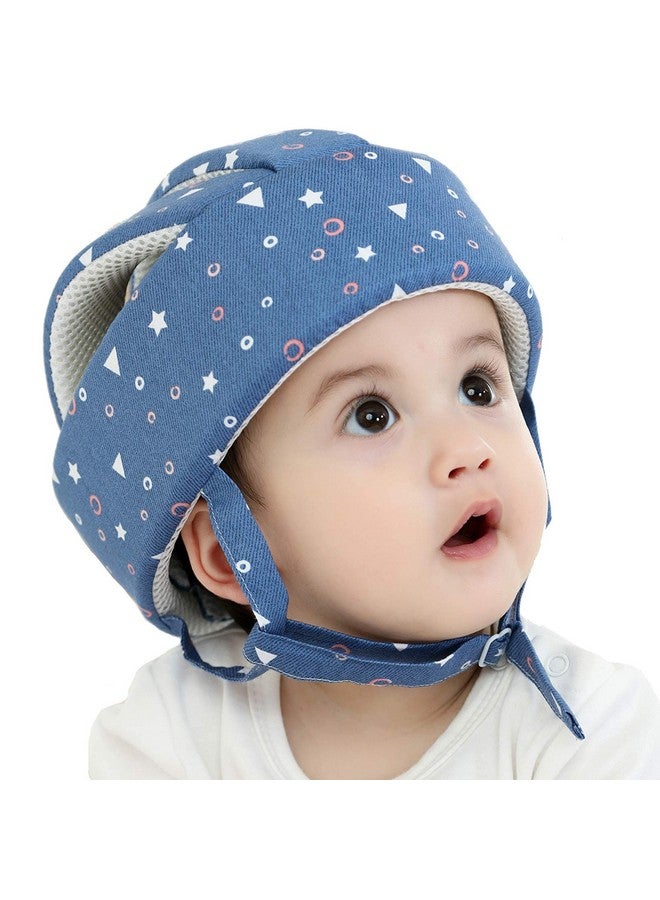 Baby Safety Helmet Toddler Children Headguard Infant Head Cushion Protective Harnesses Cap Soft Adjustable Kid Safety Hat Head Protector (Starry Blue)
